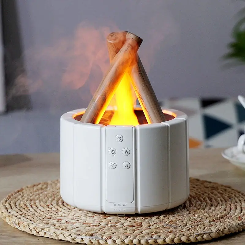 Bonfire Elektrikli Usb Aroma Difüzörü Masaüstü Ultrasonik Nemlendirici Uzaktan Kumandalı Sessiz Küçük Tasarım Ev Ofis Atmosfer Lambası
